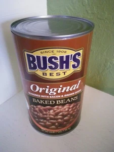 Bush's Best Baked Beans Adult XL Blue Short Sleeve Tagless T-shirt in a can - Picture 1 of 3