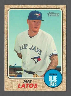 MAT LATOS 2017 Topps Heritage Dark GRAY BACK Parallel Card #527 Blue Jays PR /10 - Image 1 of 2