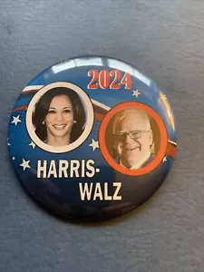 2024 Harris Walz Presidential 3 Inch Pinback Button - Picture 1 of 3