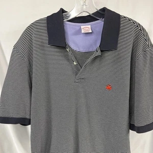 Brooks Brothers Original Fit Performance Polo Shirt XL Stripe Logo Mens Contrast - Picture 1 of 7