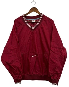 Vintage 90s Nike Windbreaker Anorak Jacket V Neck Pullover Center Swoosh Mens XL - Picture 1 of 8