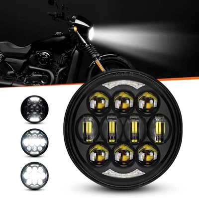Hot 80W 5.75" LED Headlight for Harley Dyna Super Wide Glide Low Rider Sportster - Image 1 of 4