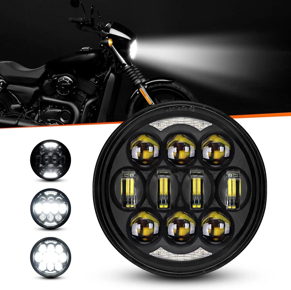 Hot 80W 5.75" LED Headlight for Harley Dyna Super Wide Glide Low Rider Sportster - Image 1 of 4