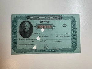 Distillery Warehouse Stamp - Series of 1878 - Taxpaid Revenue - Picture 1 of 1