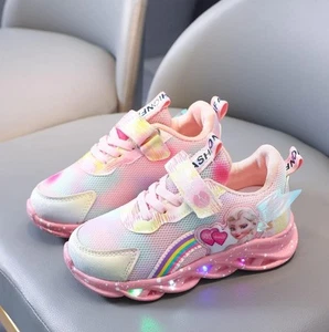Mädchen Kinder Elsa Sneaker Schuhe Disney LED Turnschuhe Atmungsaktive Leuchtend - Bild 1 von 4