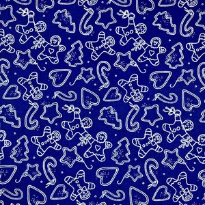 Christmas Spirit Fabric #8950 in Blue by Springs 22” Long x 44” Wide 100% Cotton - Picture 1 of 7