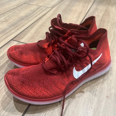 Nike Free Rn Flyknit 2017 Red White 880843-600 Running Shoes Men’s Size 8 - Image 1 of 4