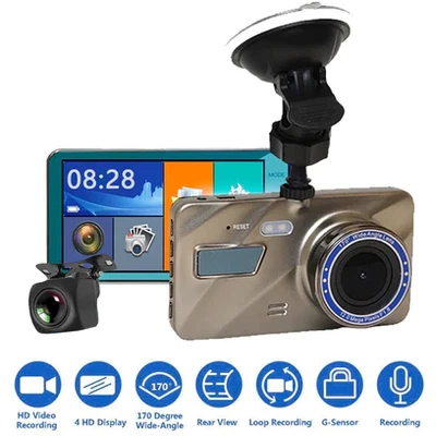 TOP DAWG HDE-1005 4th GEN DUAL DVR DASHCAM SYSTEM w/ 2 CAMERAS & 4" LCD MONITOR - Image 1 of 3