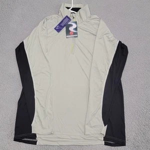 Rossignol Jacket Mens Large Concrete Taupe Dry Soft Colorblock 1/4 Zip Anti-Odor - Picture 1 of 11
