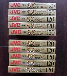 JVC SX Gold Premium Quality T-120 VHS Tapes Factory Sealed 10pk EP 6 Hours - Picture 1 of 2