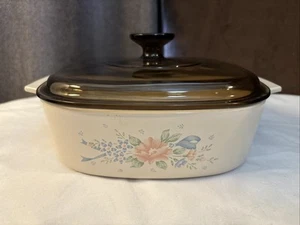 Corning Ware Symphony Casserole 2 Liter A-2-B with Amber Pyrex Lid A9C - Picture 1 of 4