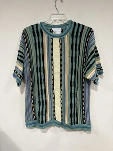 Vintage 90s Precious As Diamonds Coogi Style Knit Sweater Biggie Made In USA XL - Picture 1 of 6