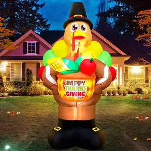8FT Thanksgiving Inflatable Turkey Fruit Basket Thanksgiving Inflatables Outd... - Bild 1 von 6