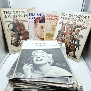 Saturday Evening Post Lot of 120+ Covers and Stories 1920s-1970s JFK Monroe FDR - Picture 1 of 14