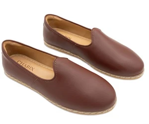 Charix Classic Cognac Slip On Shoes For Men Size Euro 44 With Socks (N.2) - Picture 1 of 11