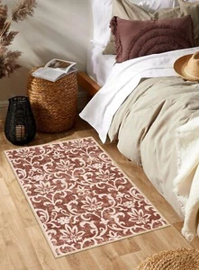 Vintage 2x3 Bathroom Rug Washable Floral Door Mats Indoor Non Slip Small Rugs... - Picture 1 of 6