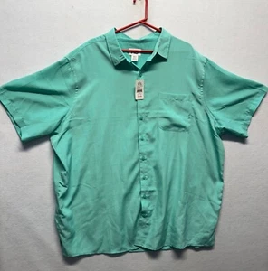 HB Mens 3XLT Mint Green Button-Up Short Sleeve Shirt W/ Pocket DXL - Picture 1 of 9