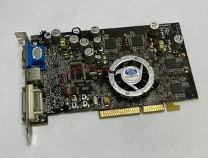 128MB Sapphire ATi Radeon 9600XT VGA / VID-O / DVI AGP Graphics Card - Fan Fault - Picture 1 of 5
