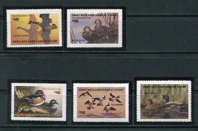 Ohio 8, 9, 11-13 Waterfowl State Duck Hunting Stamps MNH - Image 1 of 4
