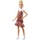 Barbie Fashionistas Doll #142 with Blonde Updo Hair Wearing Pink & Golden Plaid