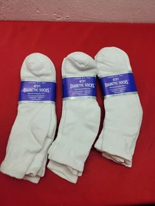 9 Pairs CSM Diabetic Ankle Socks White King Size 13 - 15 Loose Fit Top Edema USA - Picture 1 of 2