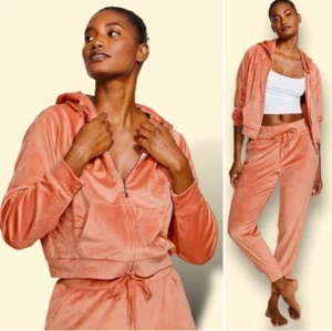 Victoria’s Secret SET TUTA giacca e jogger velluto velluto pesca L - Foto 1 di 12