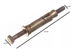 Suelto Escudo Anchor Perno M6 Tornillo M10 Por 85mm Longitud Yzp Paquete De 2 - Imagen 1 de 1