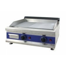 PIASTRA FRY TOP PROFESSIONALE A GAS DOPPIO - PIANO IN ACCIAIO LISCIO-RIGATO