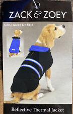 Zack & Zoey Warm Blue Black Reflective Reversible Thermal Dog Jacket Coat NEW