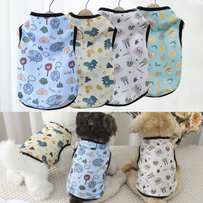 Puppy Dog Clothes Printed Mesh Tee Pet Vest T Shirt Tank For Small Dog Summer. - Image 1 of 4