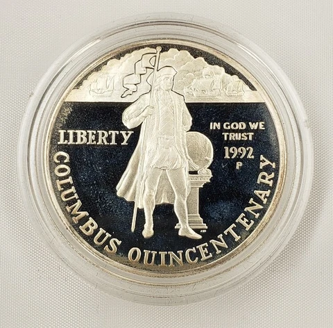 1992 P $1 Columbus Commemorative Silver Dollar - PF - C0042 - STOCK Cover