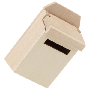 Mini Blank Mailbox Model Miniature Wood Mailbox Doll House Wood DIY Mini Mailbox - Picture 1 of 12
