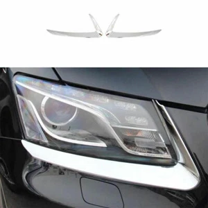 Fit For Audi Q5 2009-2011 2012 ABS Chrome Front Headlight Lamp Strip Trim 2PCS - Picture 1 of 6