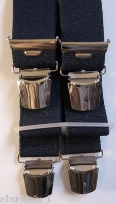 ABC SUPERIOR Hosenträger, dunkelblau, 35mm breit,120cm lang, 4 extra starke ABC-Klips