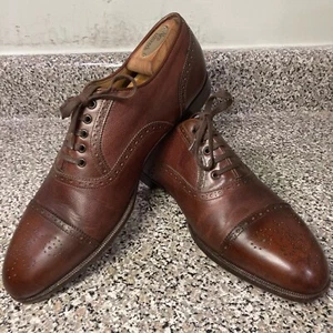 Santoni Brown Semi-Brogue Derby Dress Shoes Men Size 10.5D Made in Italy - Picture 1 of 24