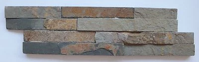 Musterstück der Naturstein Schiefer Natursteinriemchen bunt Riemchen 10x36cm - Bild 1 von 4
