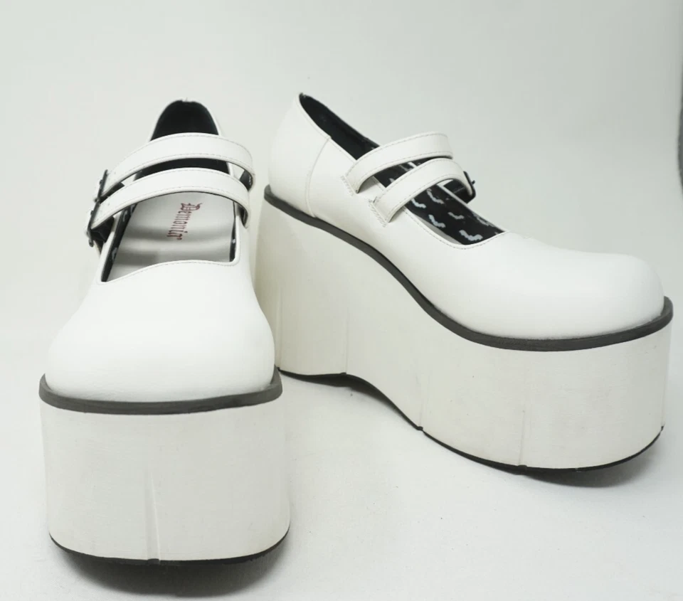 Zapatos Demonia Kera 08 Mujer Talla 8 Blanco Plataforma Mary Jane Muñeca Gótico Juegos con disfraces Foto 1 de 4