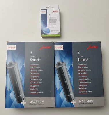JURA Claris Smart+ Filter 24233 2 x 3 er SET + 6 Reinigungstabletten 24225 neu