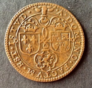 Pays-Bas Espagnols  - Très Joli Jeton 1609 - Armoiries France et Royaume-Uni - Imagen 1 de 2