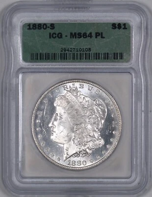1880-S Morgan Silver Dollar Proof Like $ 1 - ICG MS64 PL - - Image 1 of 2
