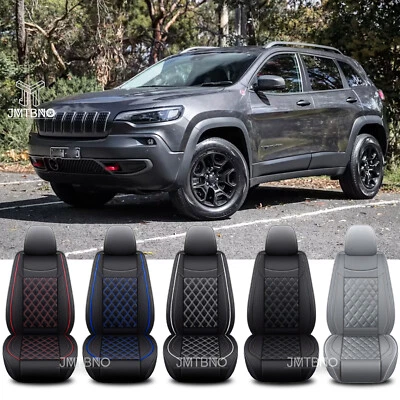Juego de 5 fundas de asiento de coche delanteras + traseras de cuero PU para Jeep Cherokee 1974-2023 Foto 1 de 4