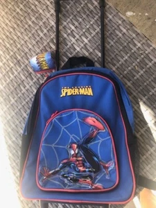 Disney Spiderman 12 Inch Rolling Backpack, Blue, Small Size - Picture 1 of 2