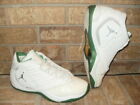 Air Jordan Leather B'2rue Basketball shoe 12M White-Silver-Green/312523-103 2005