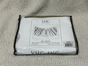VHC Brands 13819 Solid Khaki Cotton Twin Ruffle Bed Skirt 39x76x16" NEW - Picture 1 of 5