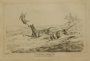 1825 HENRY ALKEN SPORTING PRINT ~ COURSING PICKING UP - Picture 1 of 3