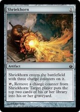 1x Shriekhorn Mirrodin Besieged Magic the Gathering card Artifiact ChargeCounter