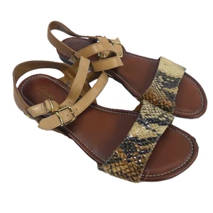 Clarks Artisan Women's Shoes Size 9.5 M Sandals Flats Snakeskin Print - Picture 1 of 10