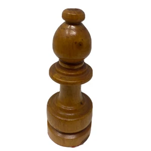 Vintage Holzschachstück Mid Century Modern (Riese) Ersatz Bishop weiß - Bild 1 von 9