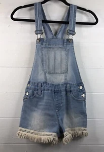 Girls Overalls with fringe Jordache size Large 10/12 shorts Denim Blue - Picture 1 of 8
