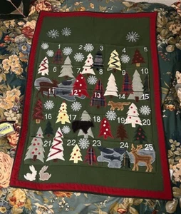 LL BEAN WOOL ADVENT CALENDAR WALL HANGER CHRISTMAS - Picture 1 of 10